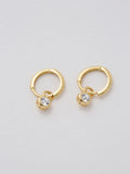 Ted Baker Huggie Earrings Gold Tone Clear Crystal 0.93cm (British brand)