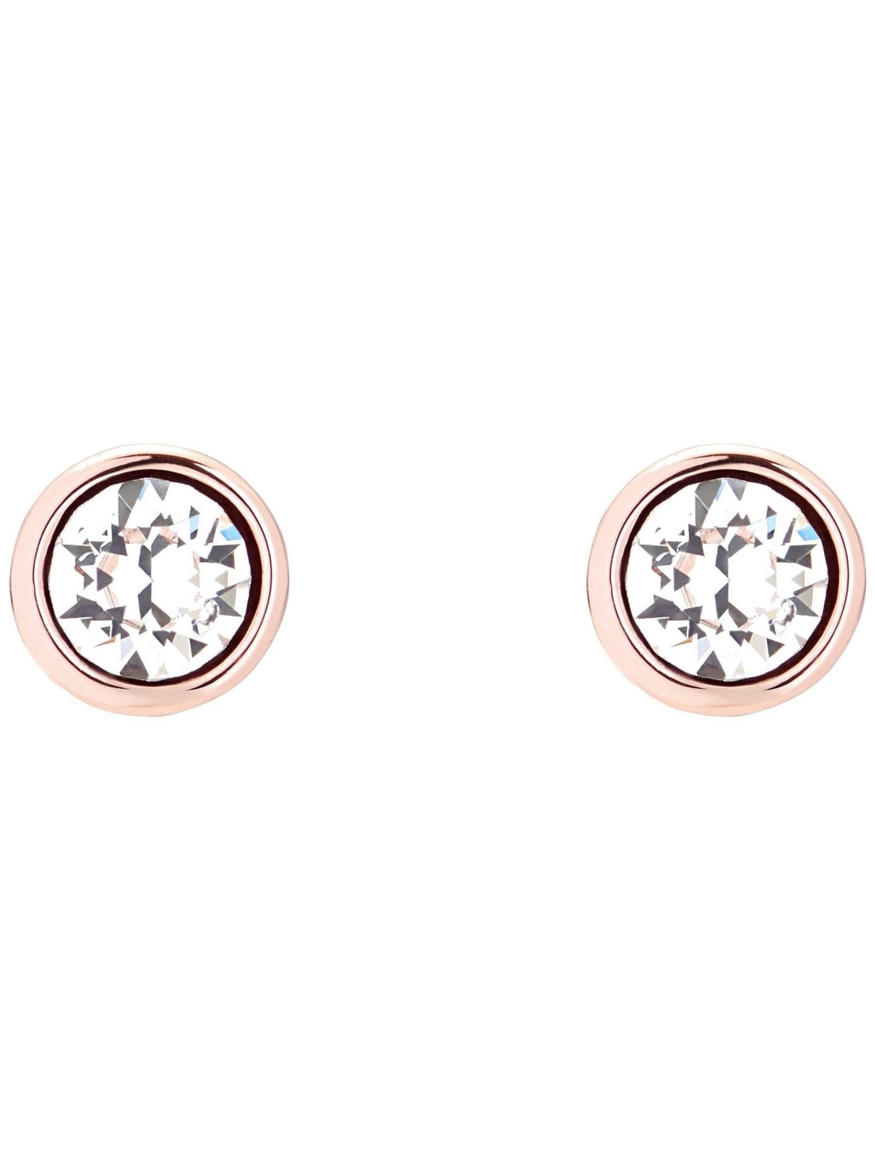 Ted Baker rose gold crystal stud earrings 0.6cm (British brand)
