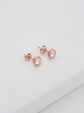 Ted Baker rose gold crystal stud earrings 0.6cm (British brand)