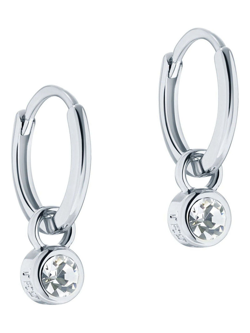 Ted Baker Sinalaa Silver Tone Crystal Huggie Earrings (British brand)