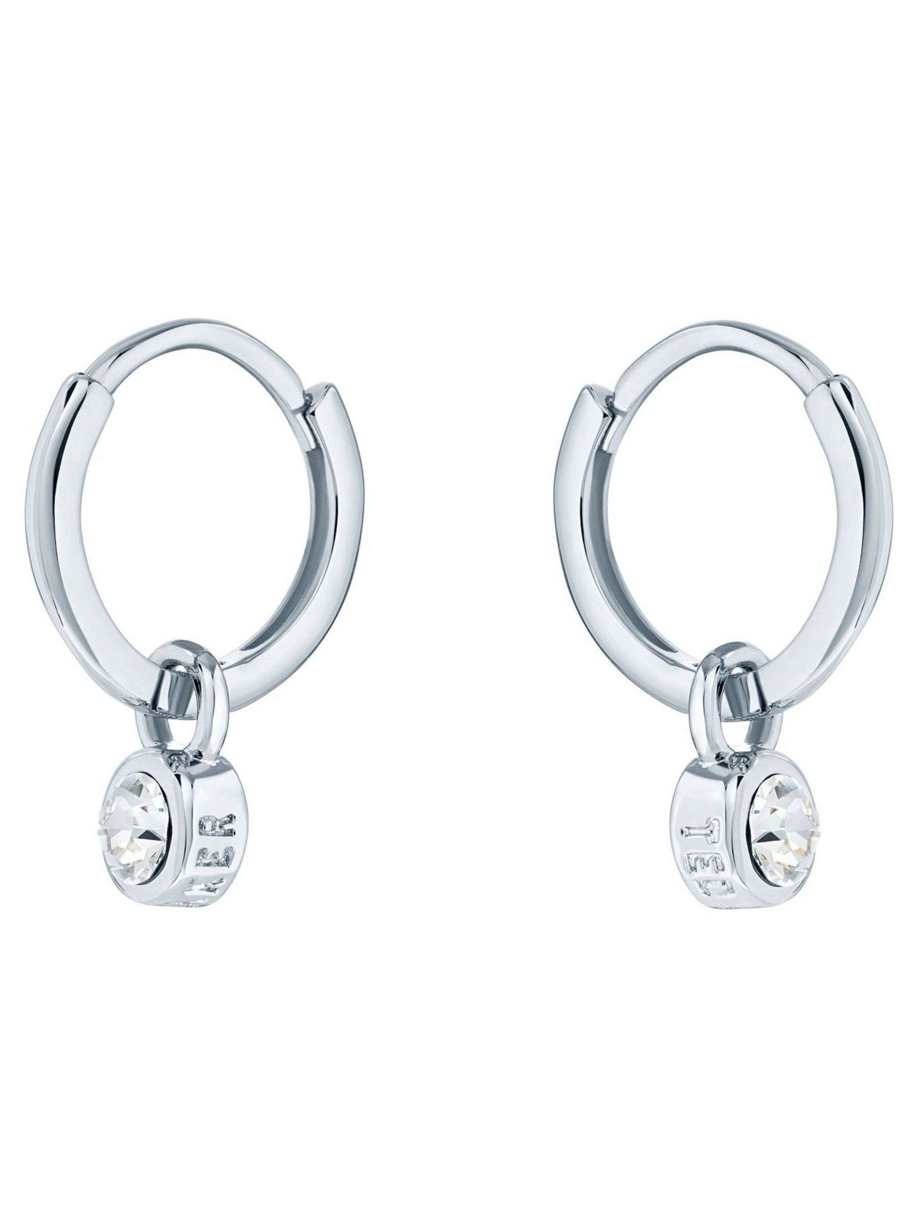 Ted Baker Sinalaa Silver Tone Crystal Huggie Earrings (British brand)