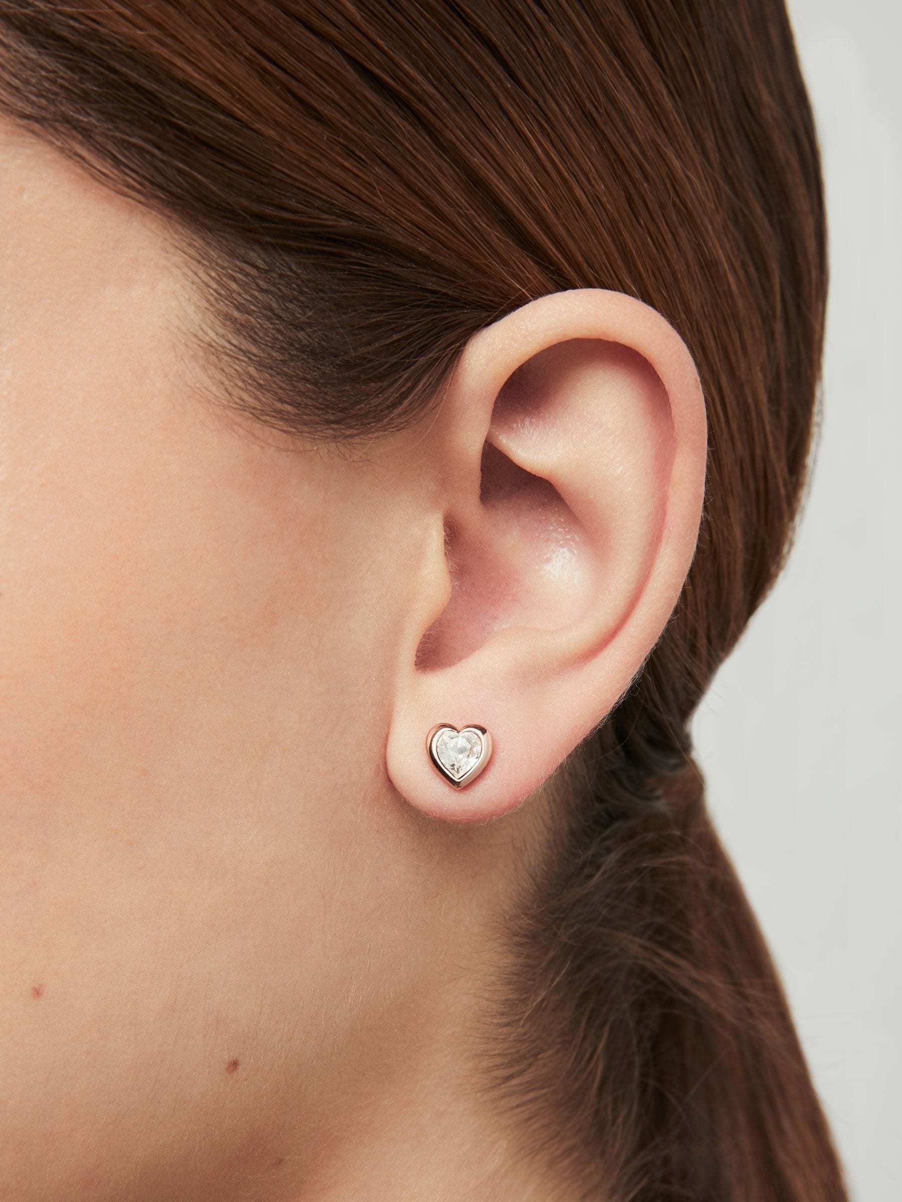 Ted Baker rose gold heart earrings, imported from the UK