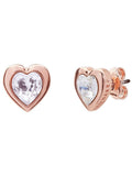 Ted Baker rose gold heart earrings, imported from the UK