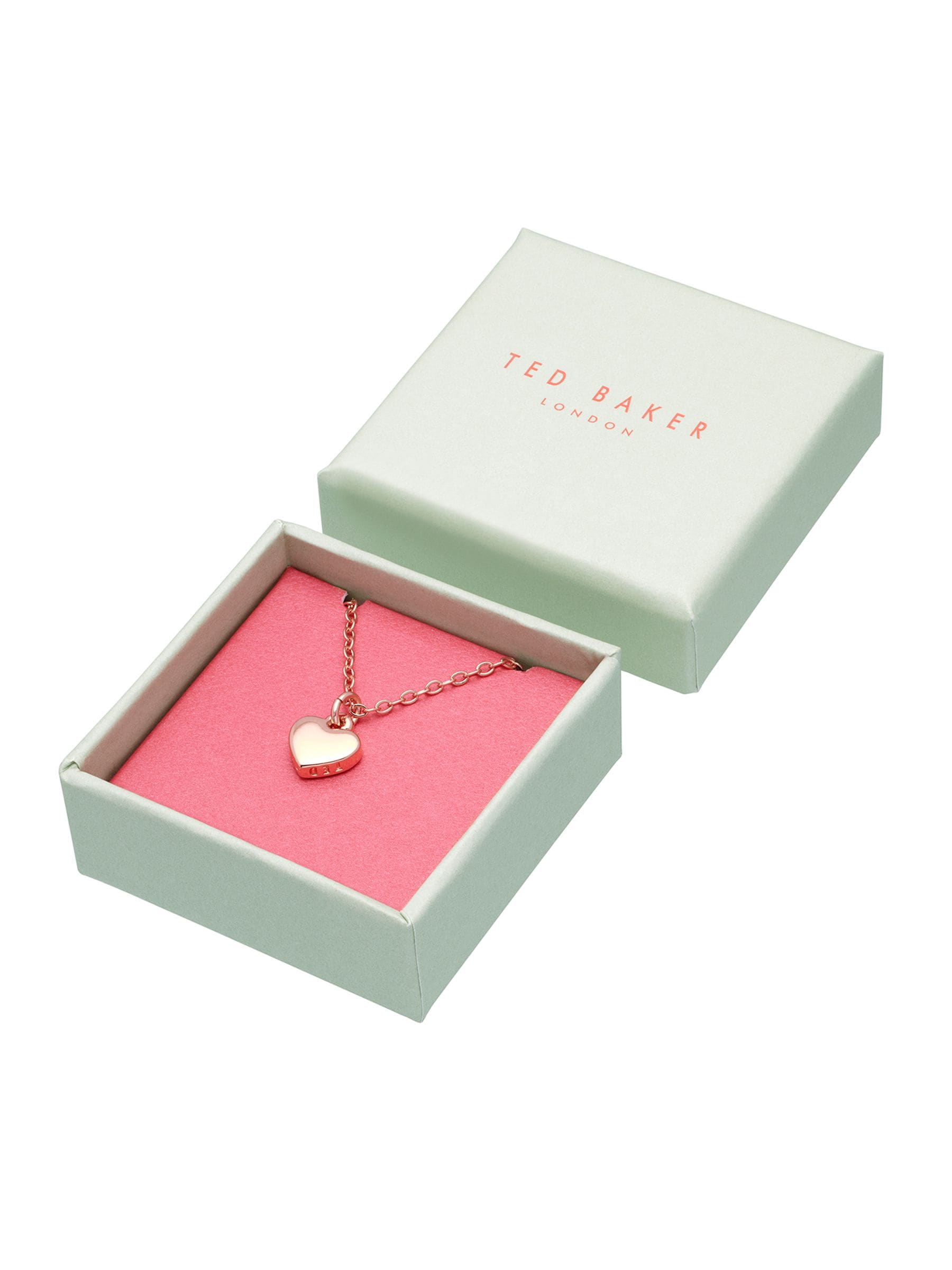 Ted Baker Heart Pendant Necklace Rose Gold Tone 42-47cm (British brand)
