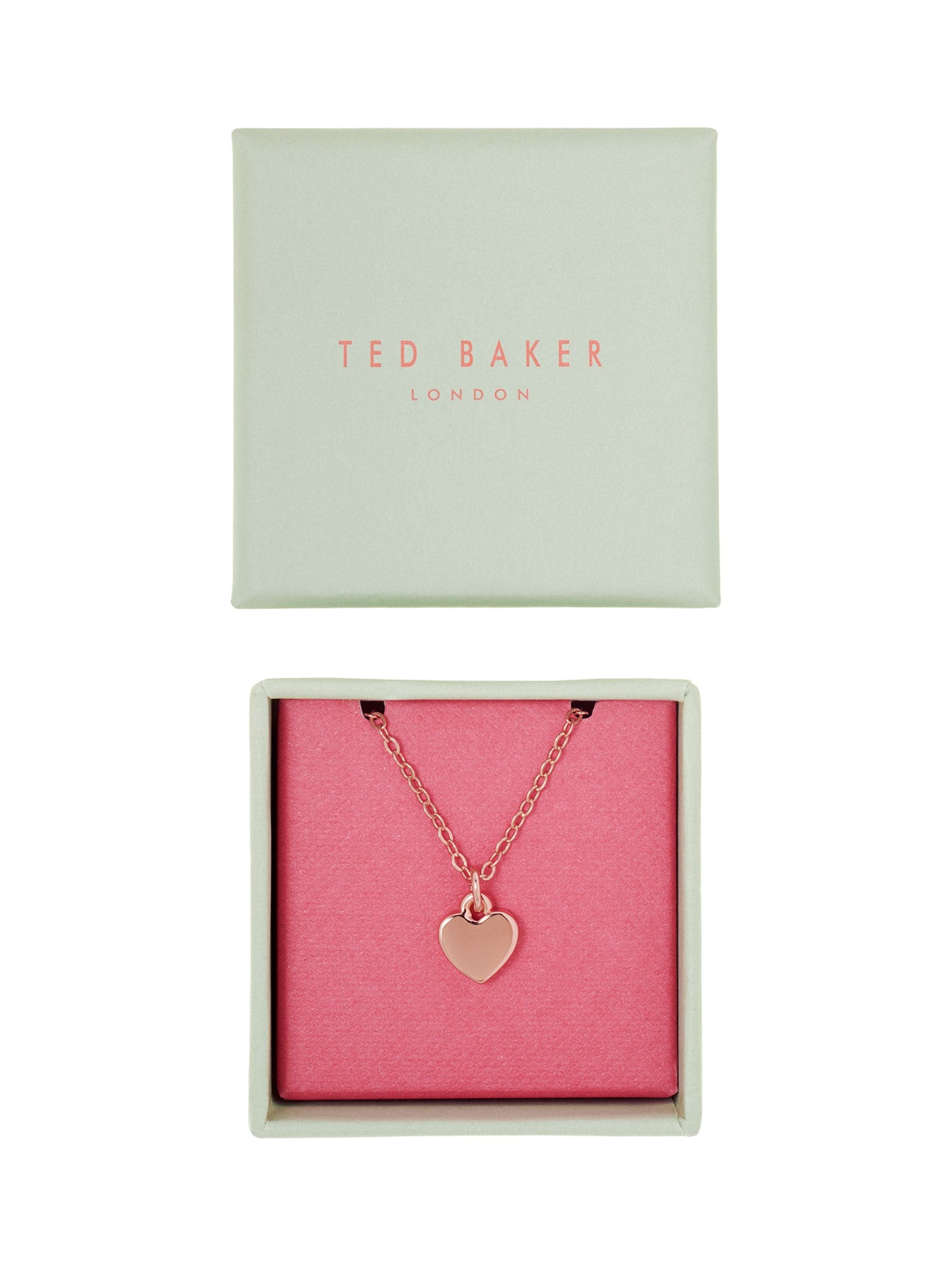 Ted Baker Heart Pendant Necklace Rose Gold Tone 42-47cm (British brand)