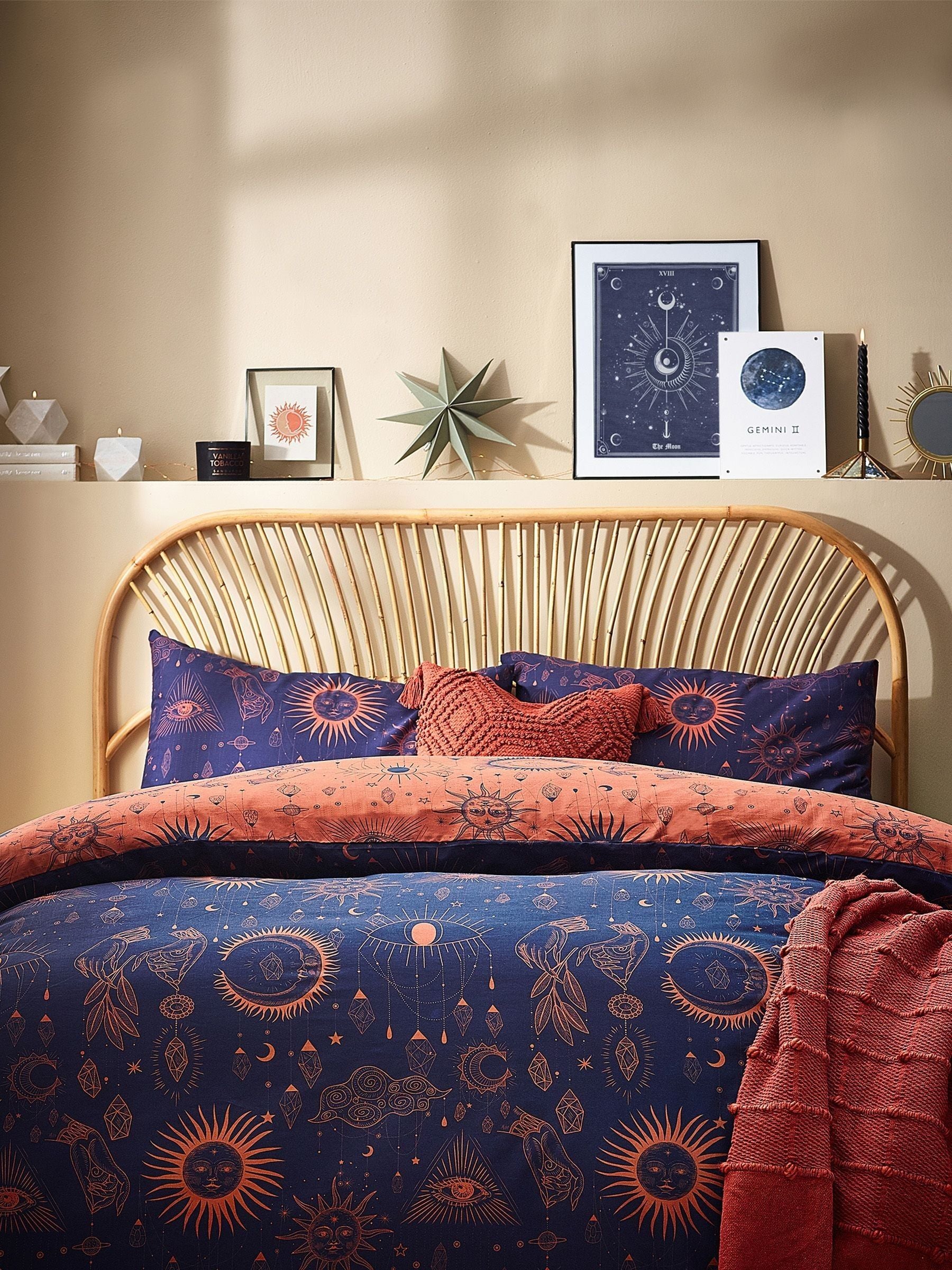 Furn Bronze/Navy Constellation reversible duvet cover set - British product