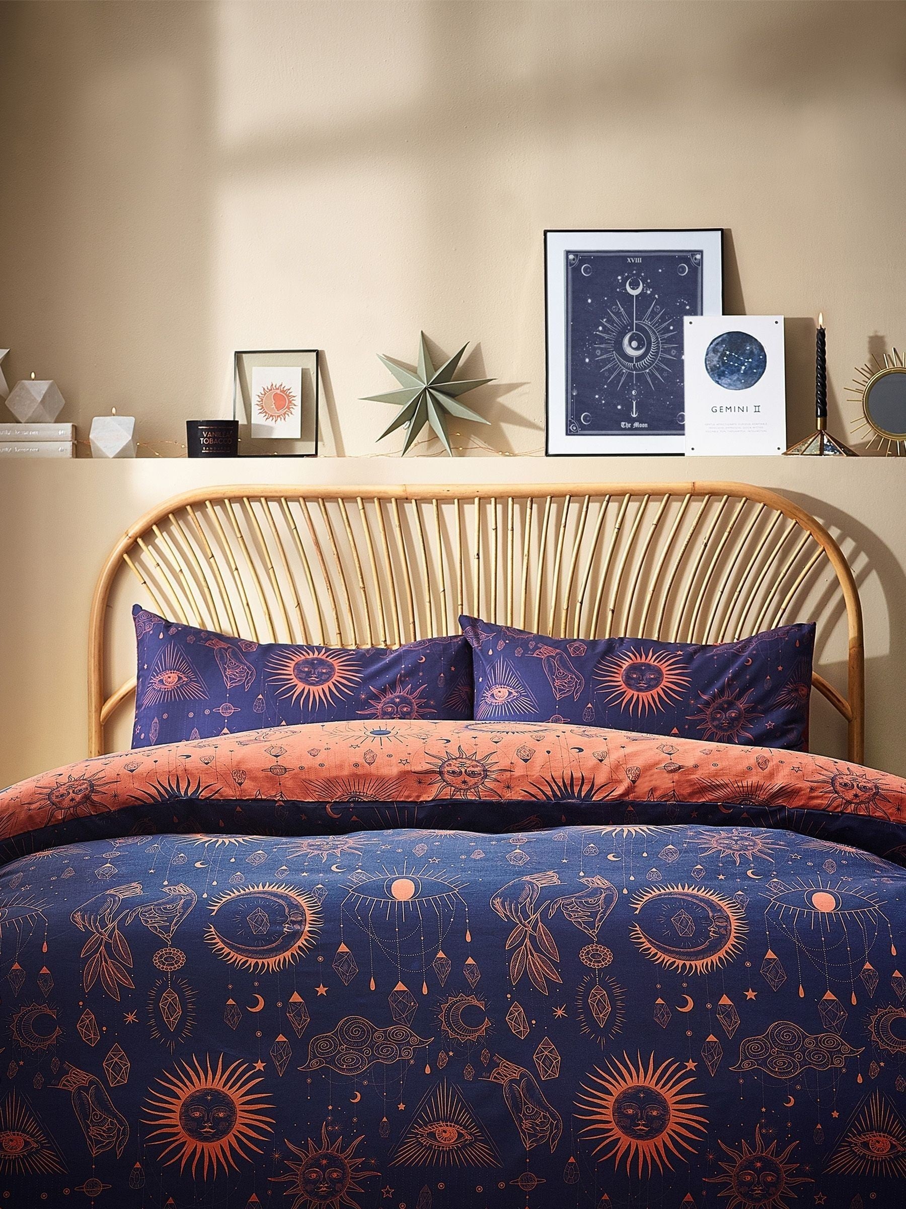Furn Bronze/Navy Constellation reversible duvet cover set - British product