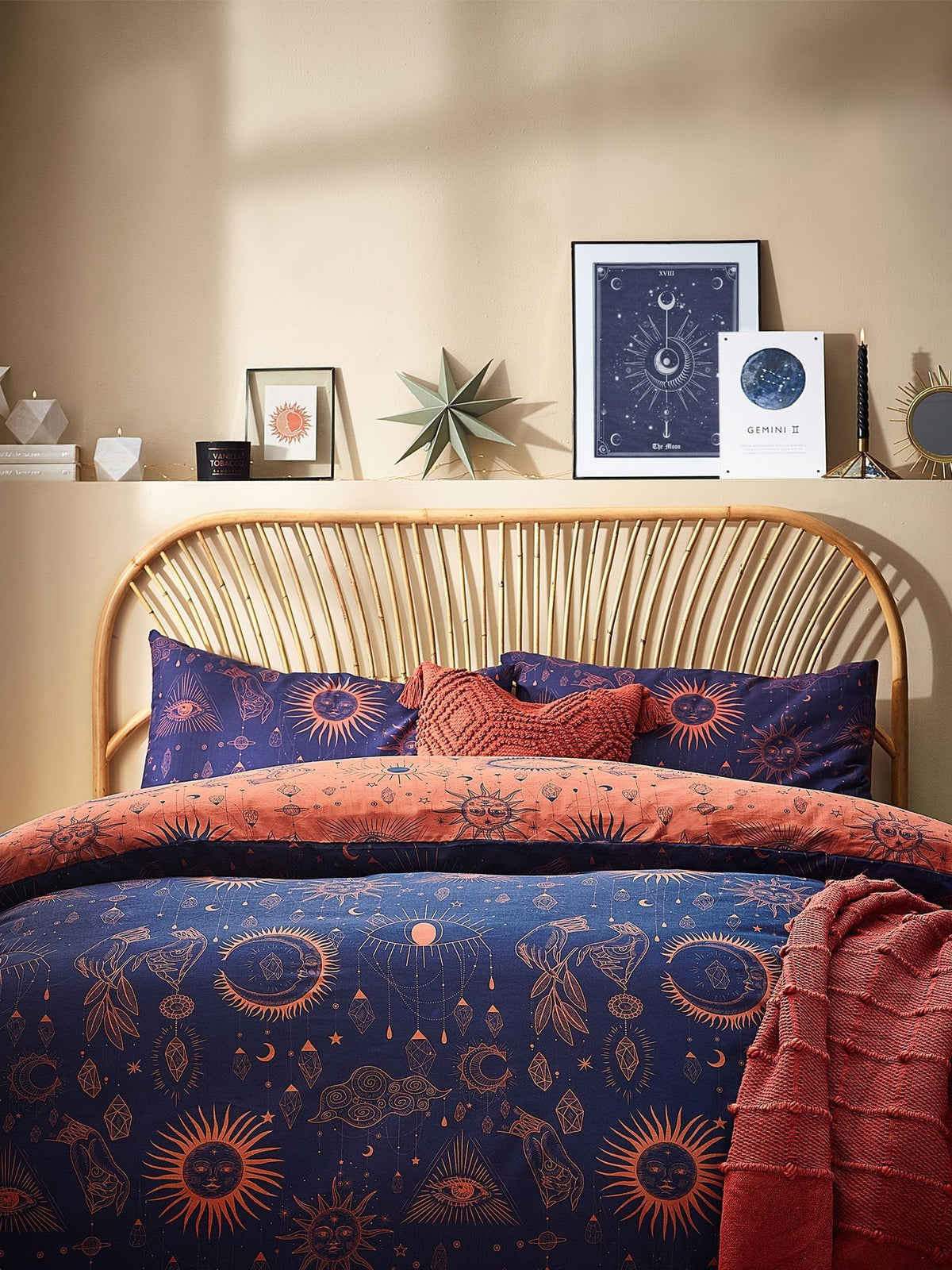 Furn Bronze/Navy Constellation reversible duvet cover set - British product