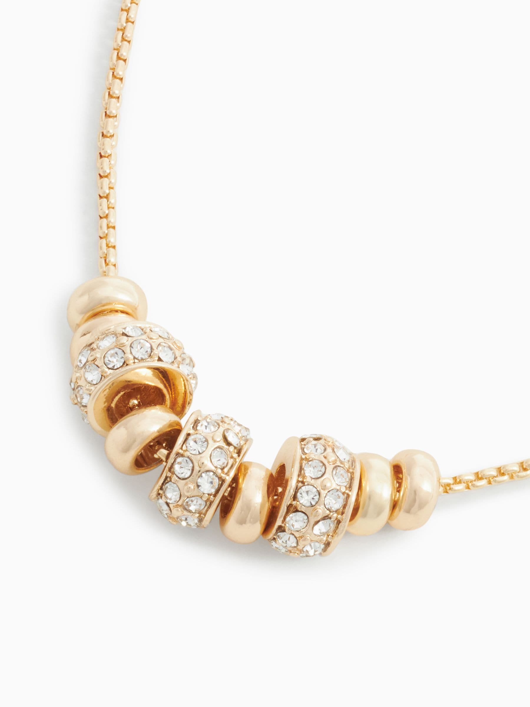 Gold Tone Popcorn Necklace multi-row long style, UK version