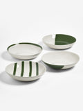 Jasper Conran London Green Abstract Set of 4 Pasta Bowls