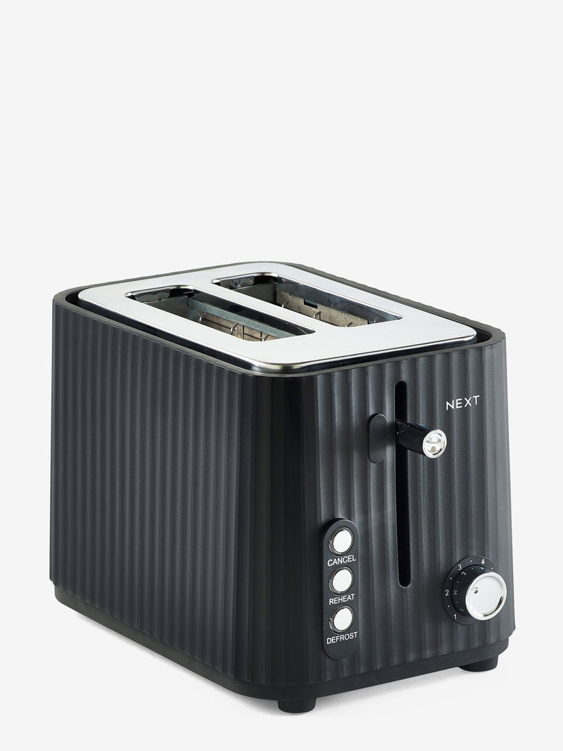 Black sleek 2 slice toaster - British product