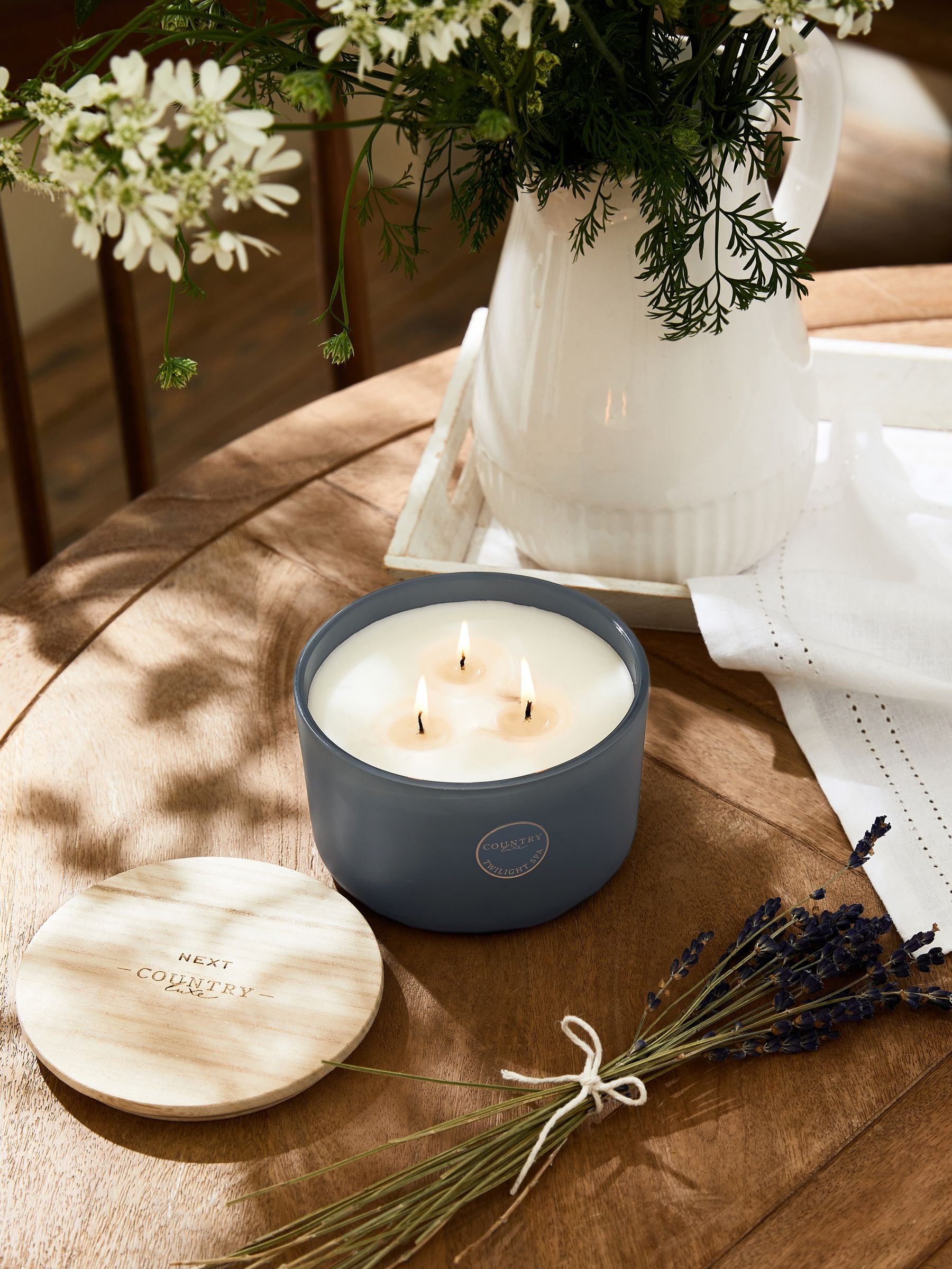Country Luxe lavender and cardamom 3 wick candle - British product