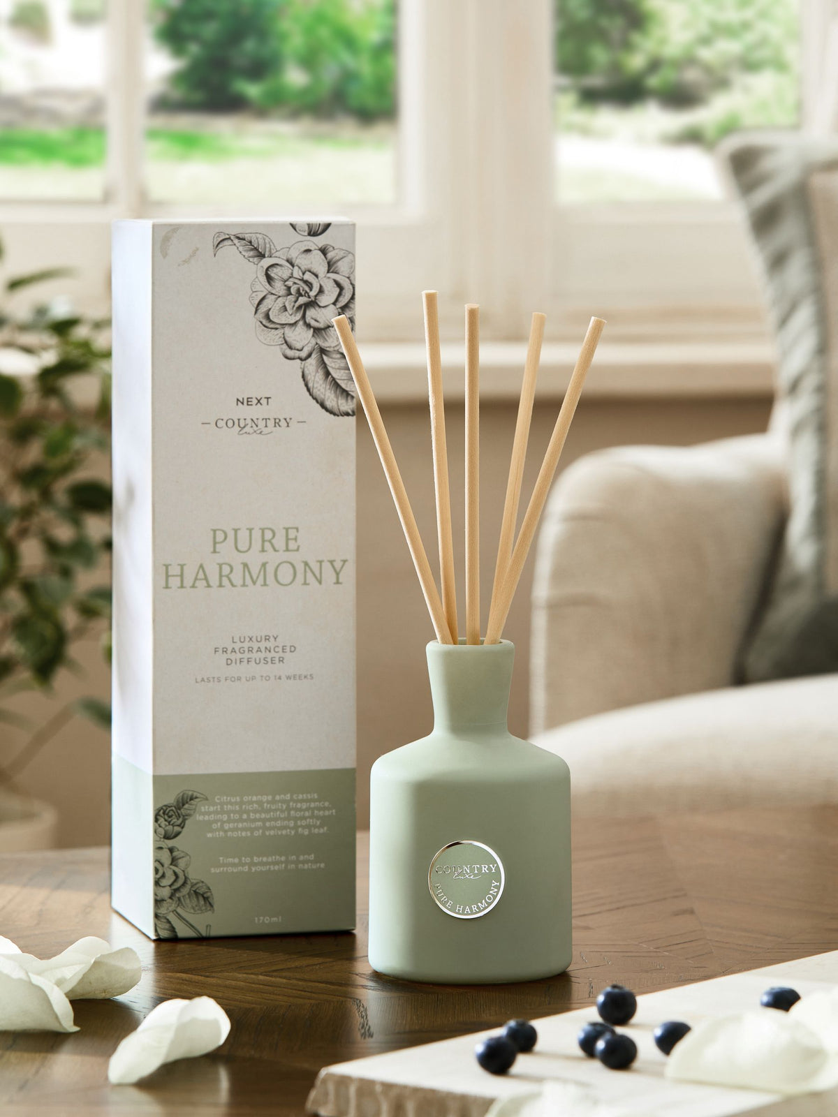 Country Luxe orange and geranium reed diffuser 170ml - British product