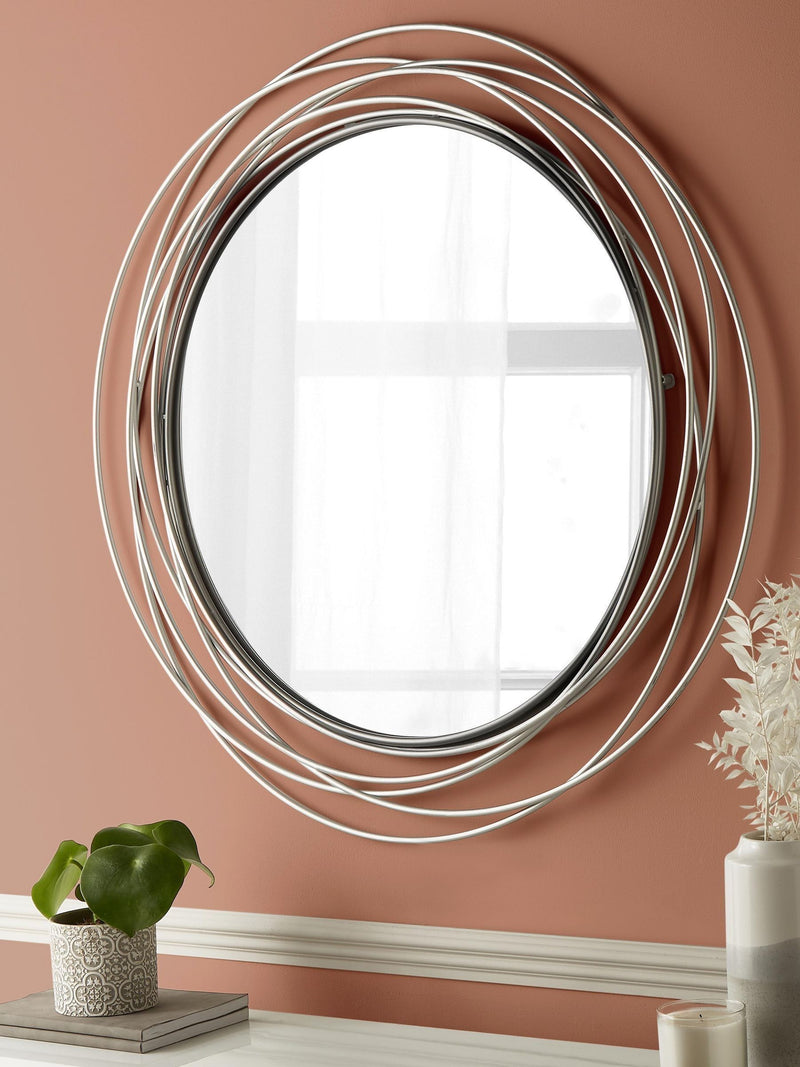 Silver wire wall mirror 90cm (British brand)