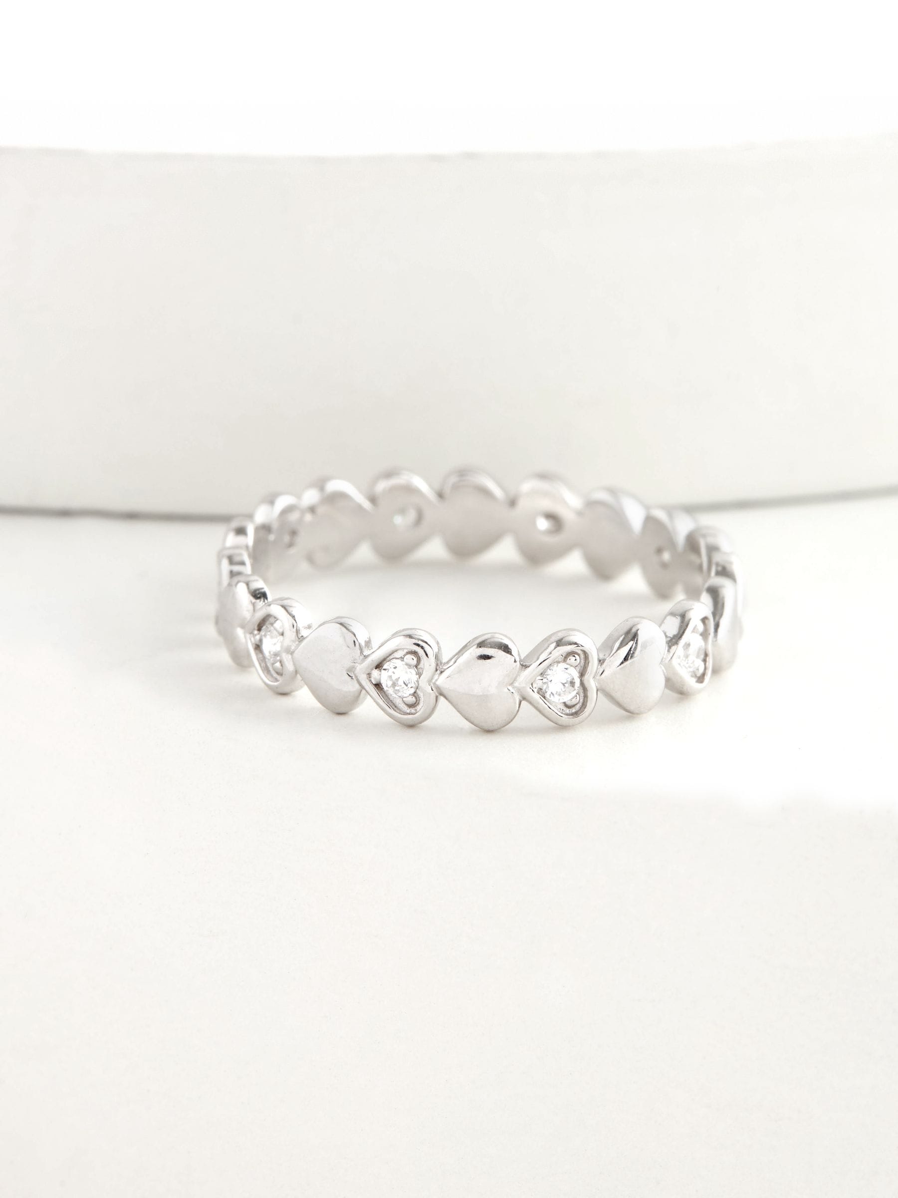Sterling Silver Heart Sparkle Ring