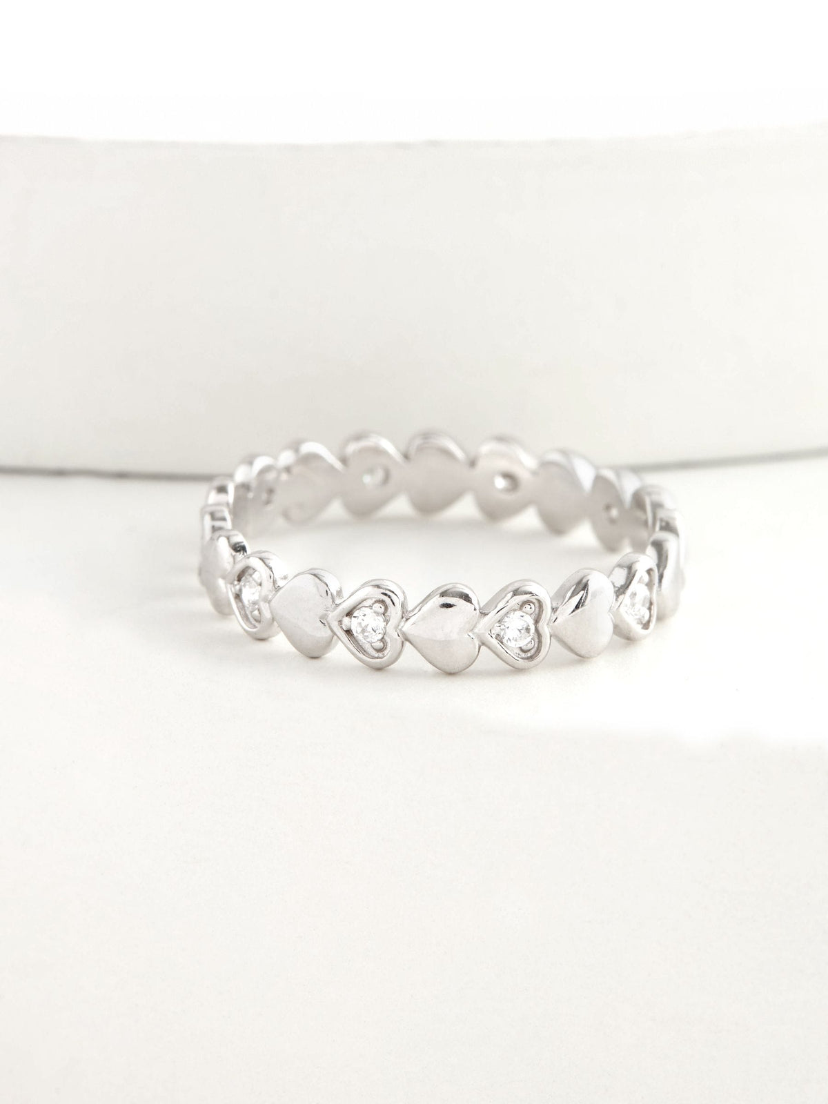 Sterling Silver Heart Sparkle Ring