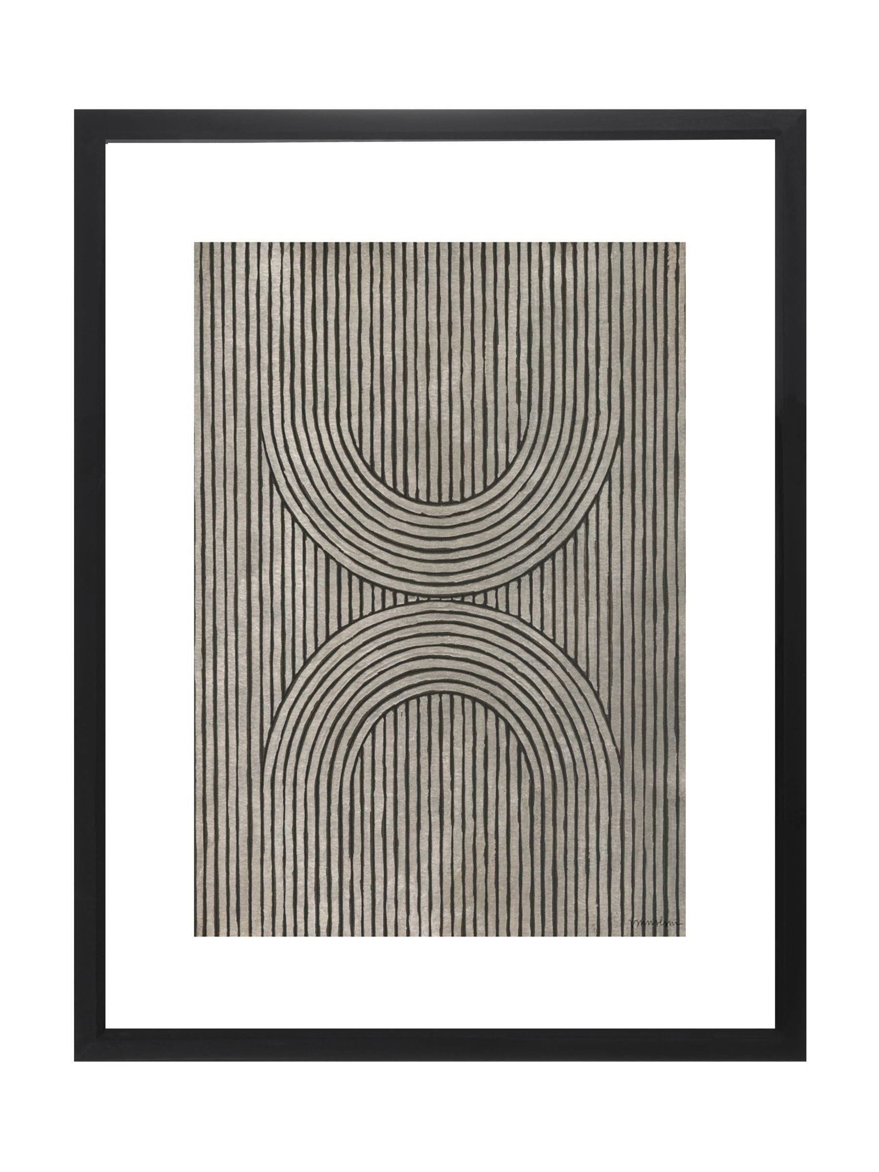 Brookpace Lascelles black cedar framed wall art, 66cm by 56cm - British product