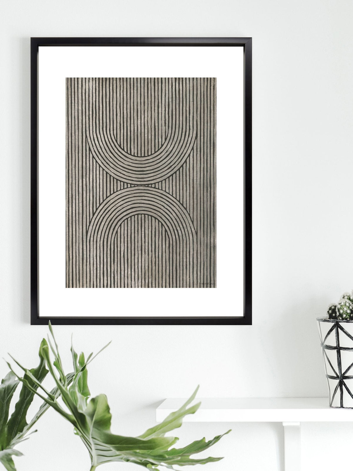 Brookpace Lascelles black cedar framed wall art, 66cm by 56cm - British product