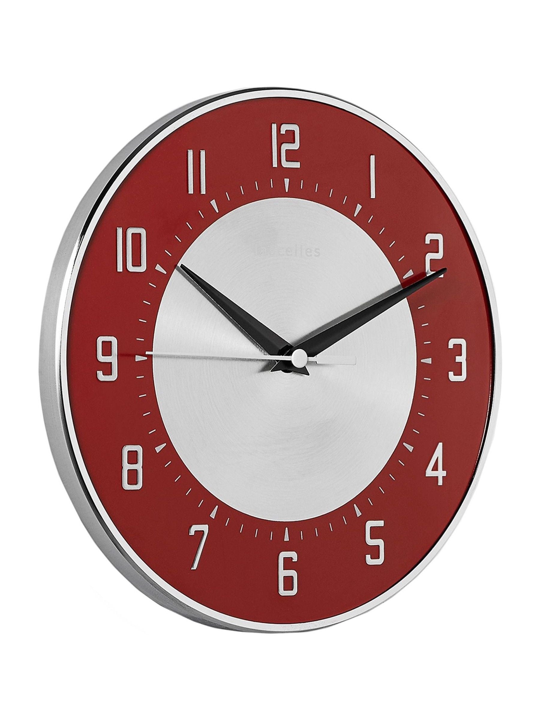 Brookpace Lascelles red funky deco wall clock 21cm - British product