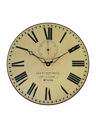 Brookpace Lascelles Black Station Wall Clock with Seconds Hand 36cm