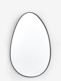 Black pebble round bathroom wall mirror, 62cm x 43.5cm - British product