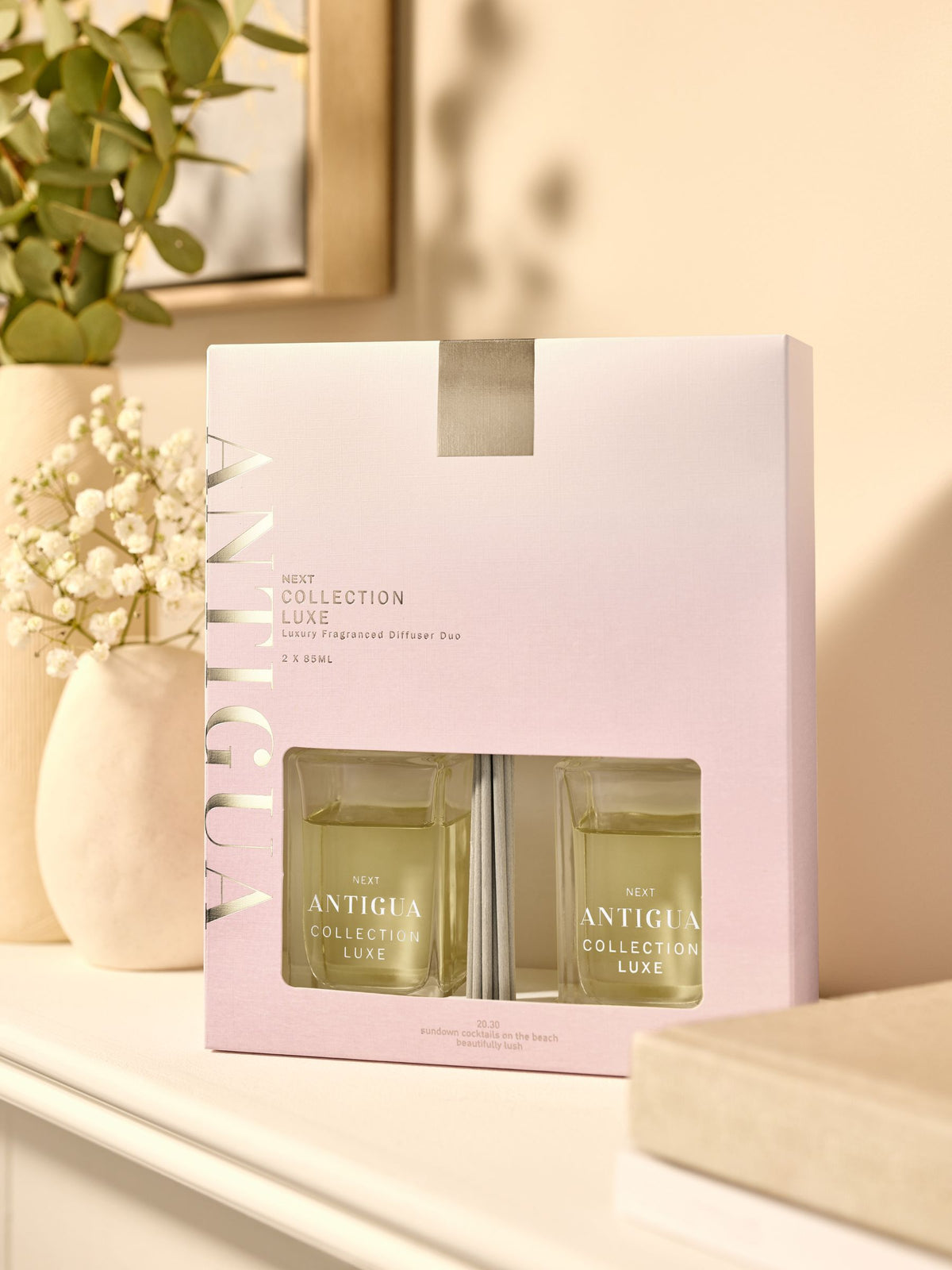 Collection Luxe Antigua Mango and Papaya reed diffuser gift set - British product