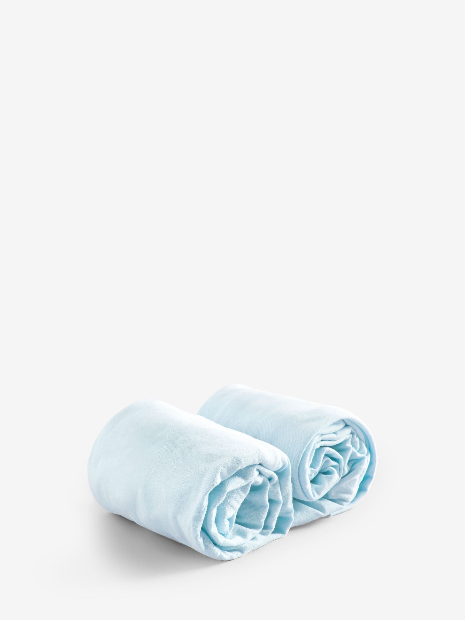 Blue 100% cotton baby fitted sheets 2 pack - British product