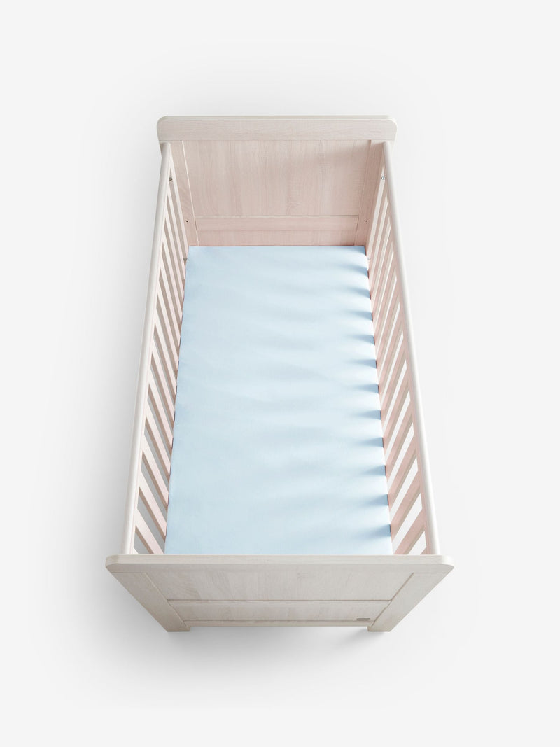 Blue 100% cotton baby fitted sheets 2 pack - British product