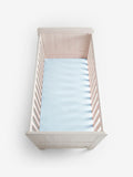 Blue 100% cotton baby fitted sheets 2 pack - British product