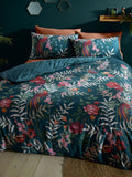 Catherine Lansfield green tropical floral birds duvet cover and pillowcase set - British product
