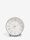 Silver mini mantel alarm clock (British brand)