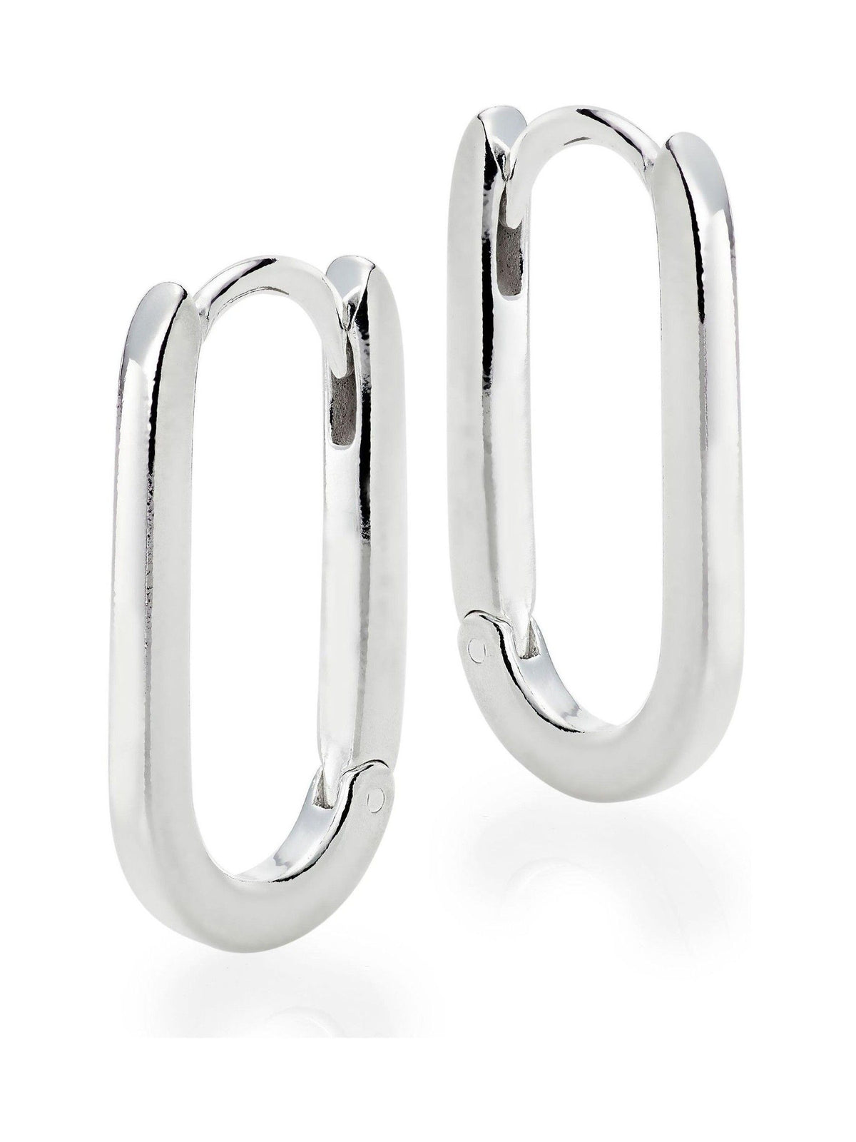 Sterling Silver Rectangular Hoop Earrings 2mm x 10mm