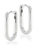 Sterling Silver Rectangular Hoop Earrings 2mm x 10mm