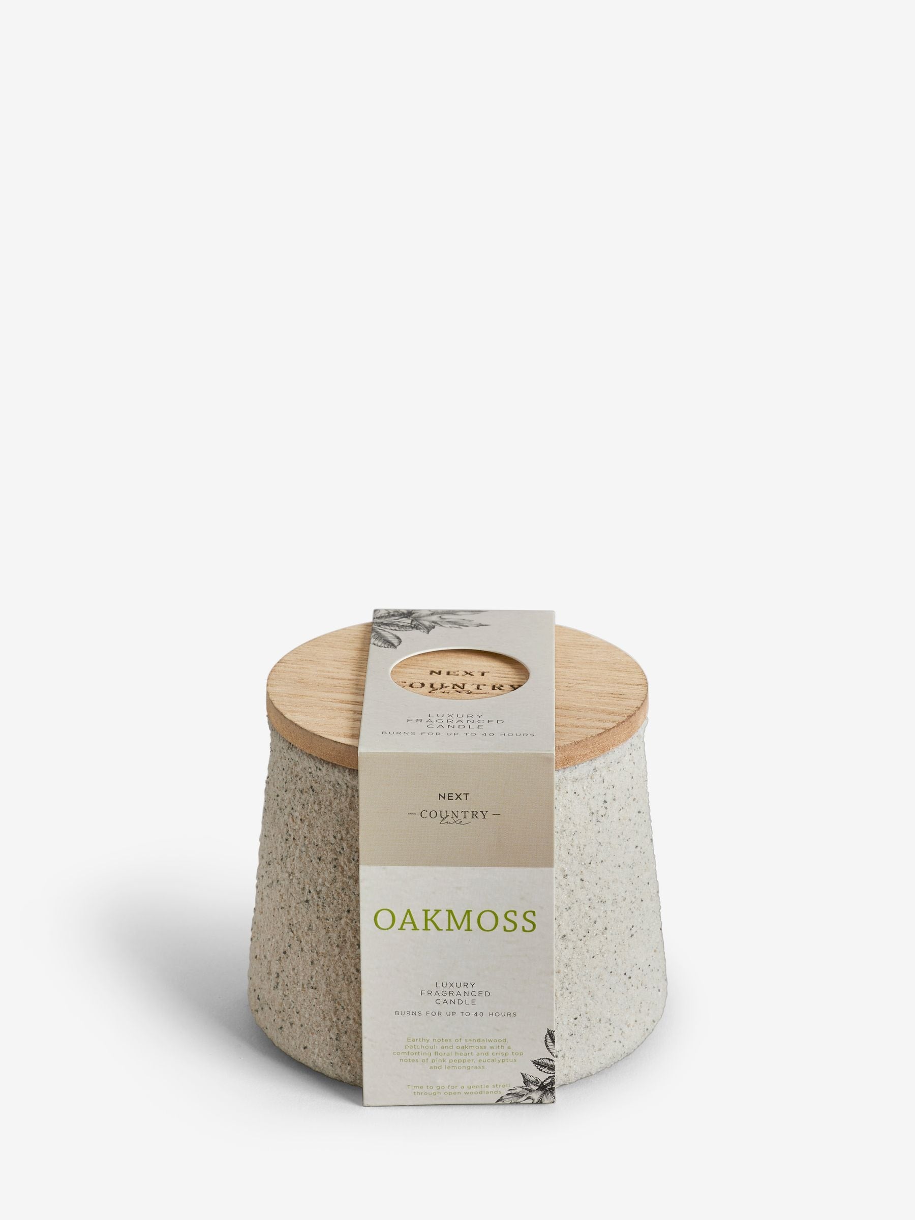 Country Luxe Oakmoss Pink Pepper and Sandalwood Candle - British product
