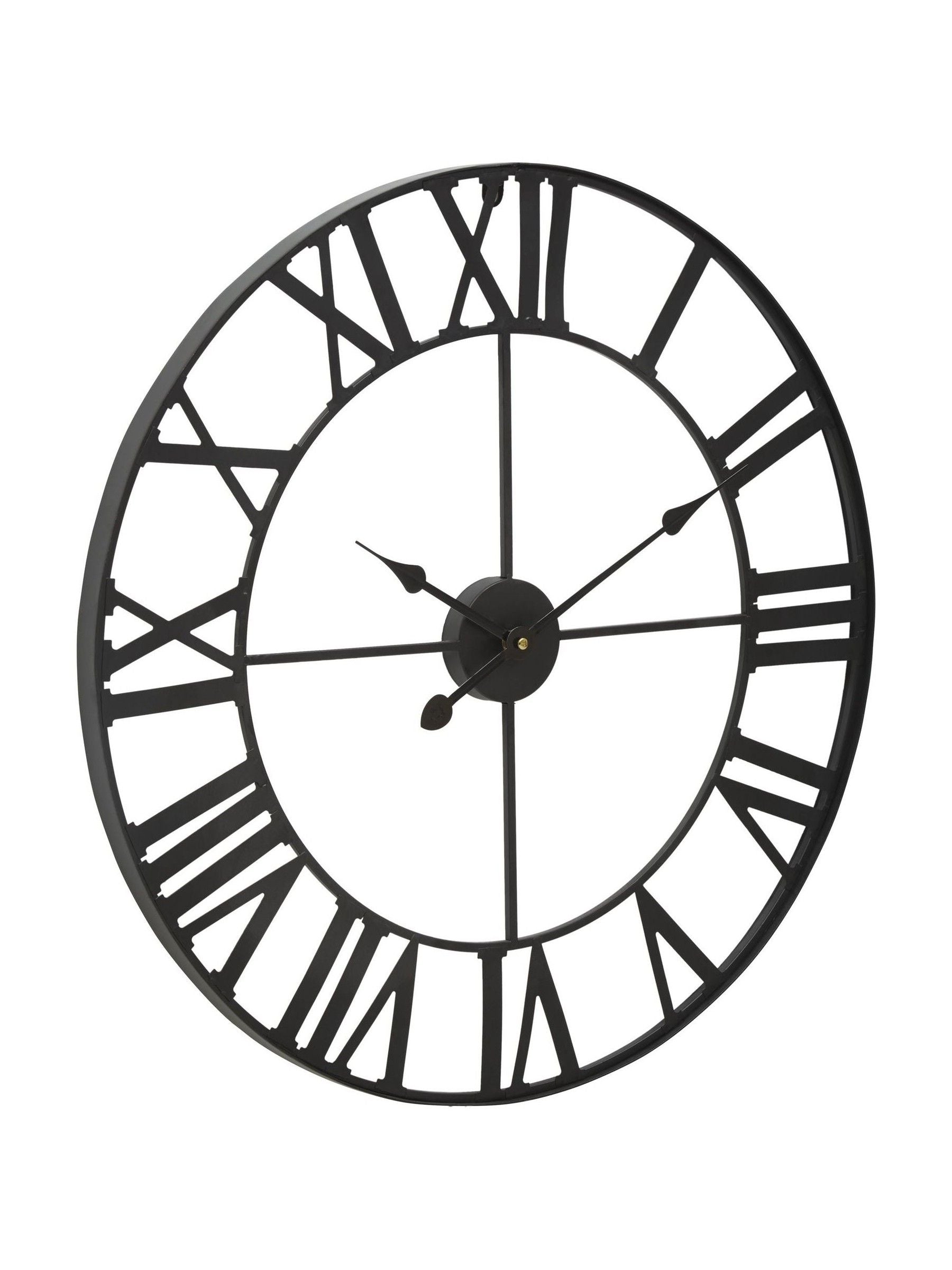 Fifty Five South Black Genova metal wall clock 60cm - British product