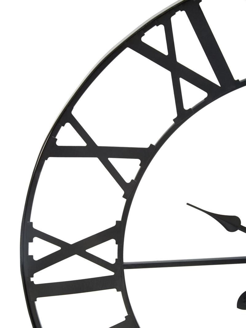 Fifty Five South Black Genova metal wall clock 60cm - British product