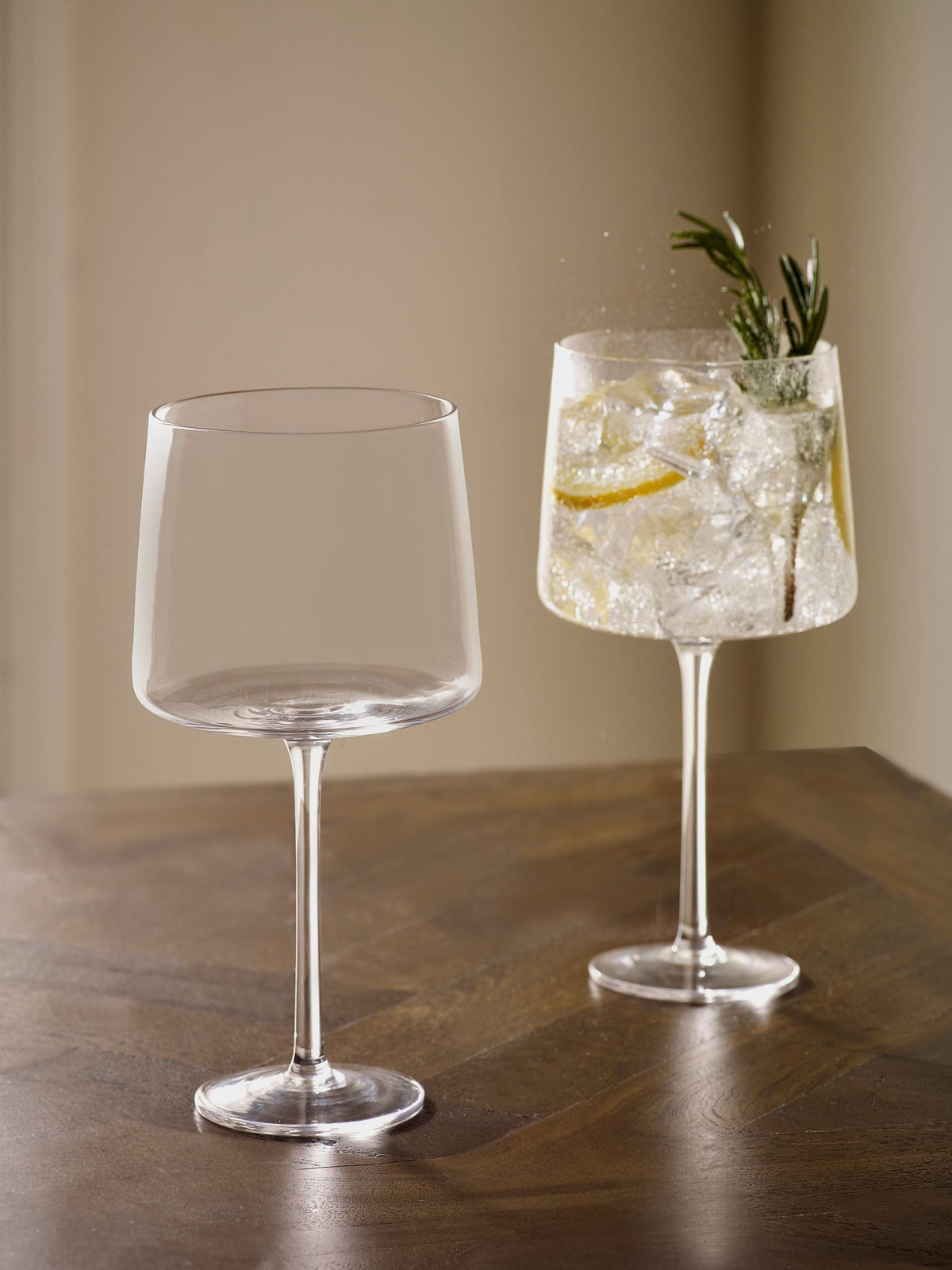 Clear angular gin glasses set of 2 (British brand)
