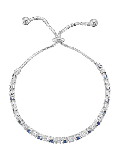 Beaverbrooks Synthetic Sapphire and Cubic Zirconia Sterling Silver Bracelet
