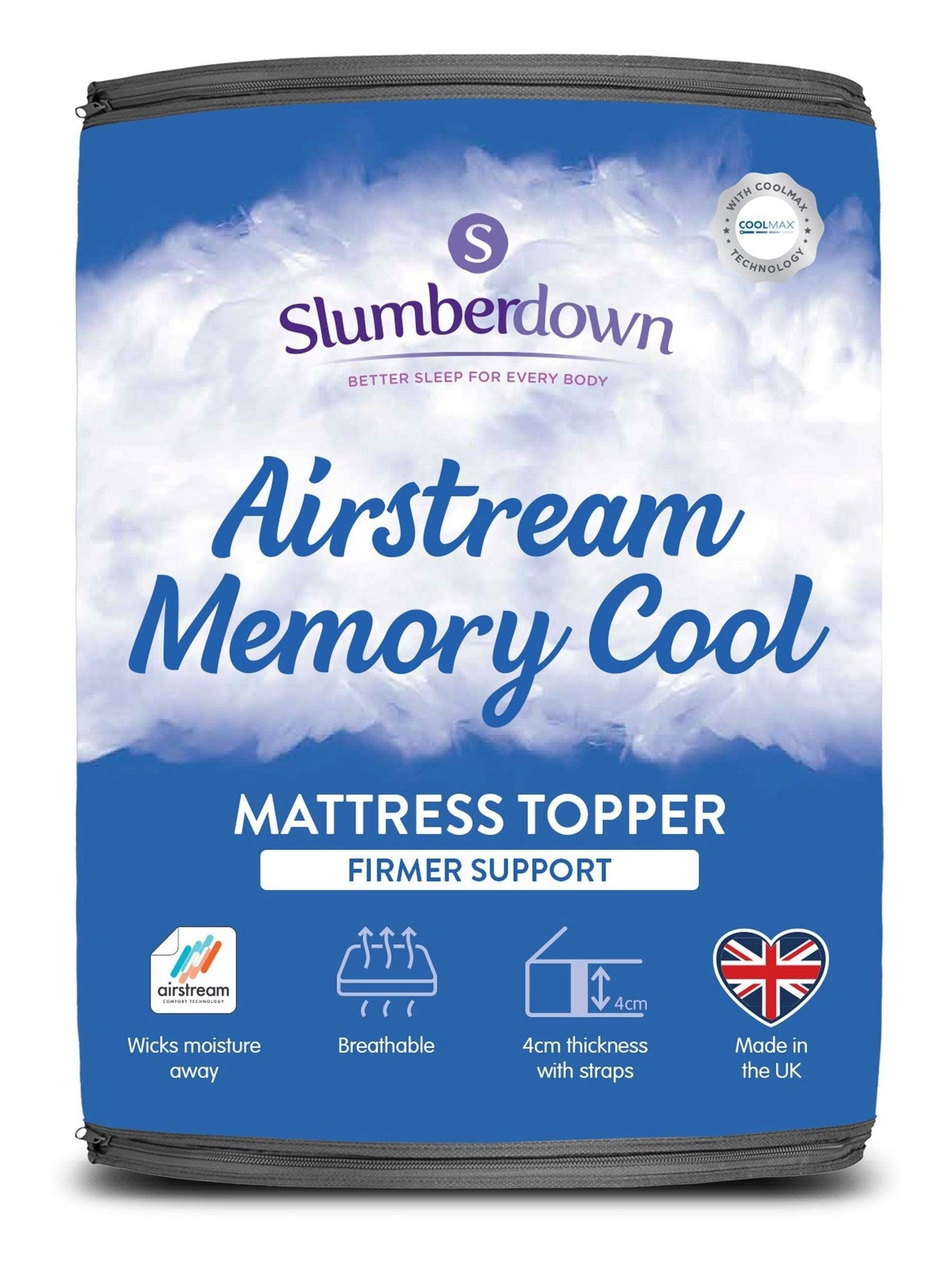 Slumberdown White Airstream Memory Cool mattress topper (British brand)