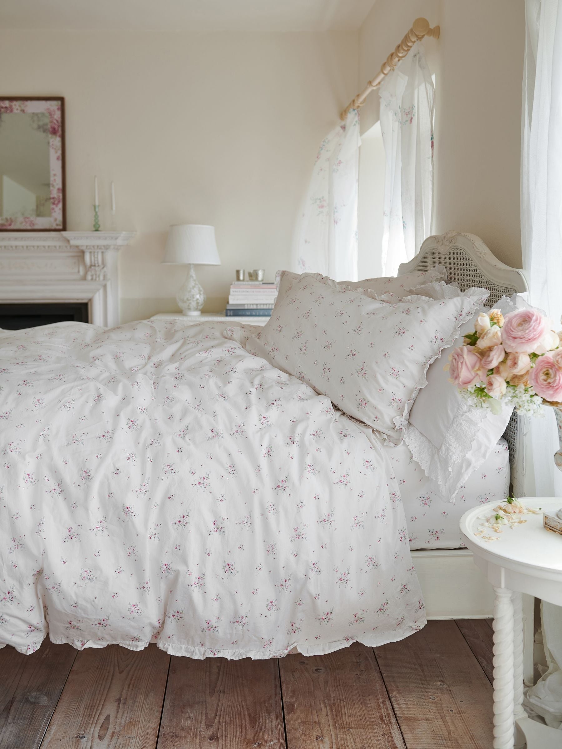 Shabby Chic Rosabelle Pink Print duvet cover set Single (British brand)