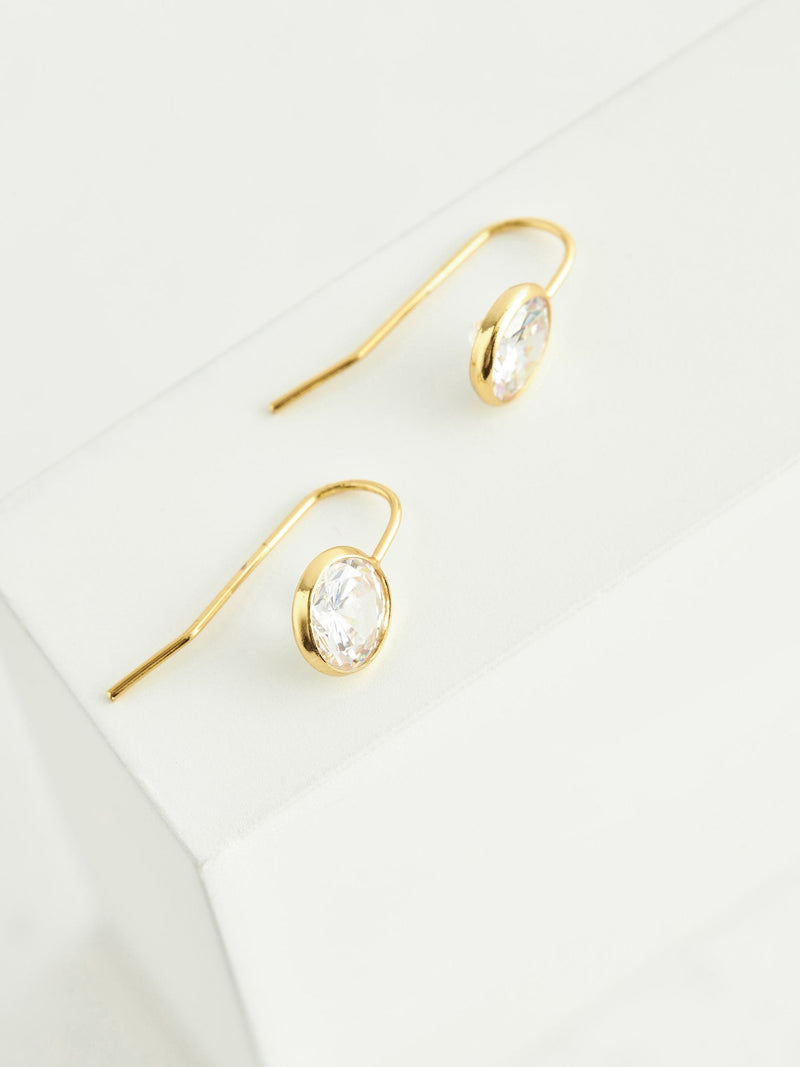 Gold Plated Sparkle Drop Earrings