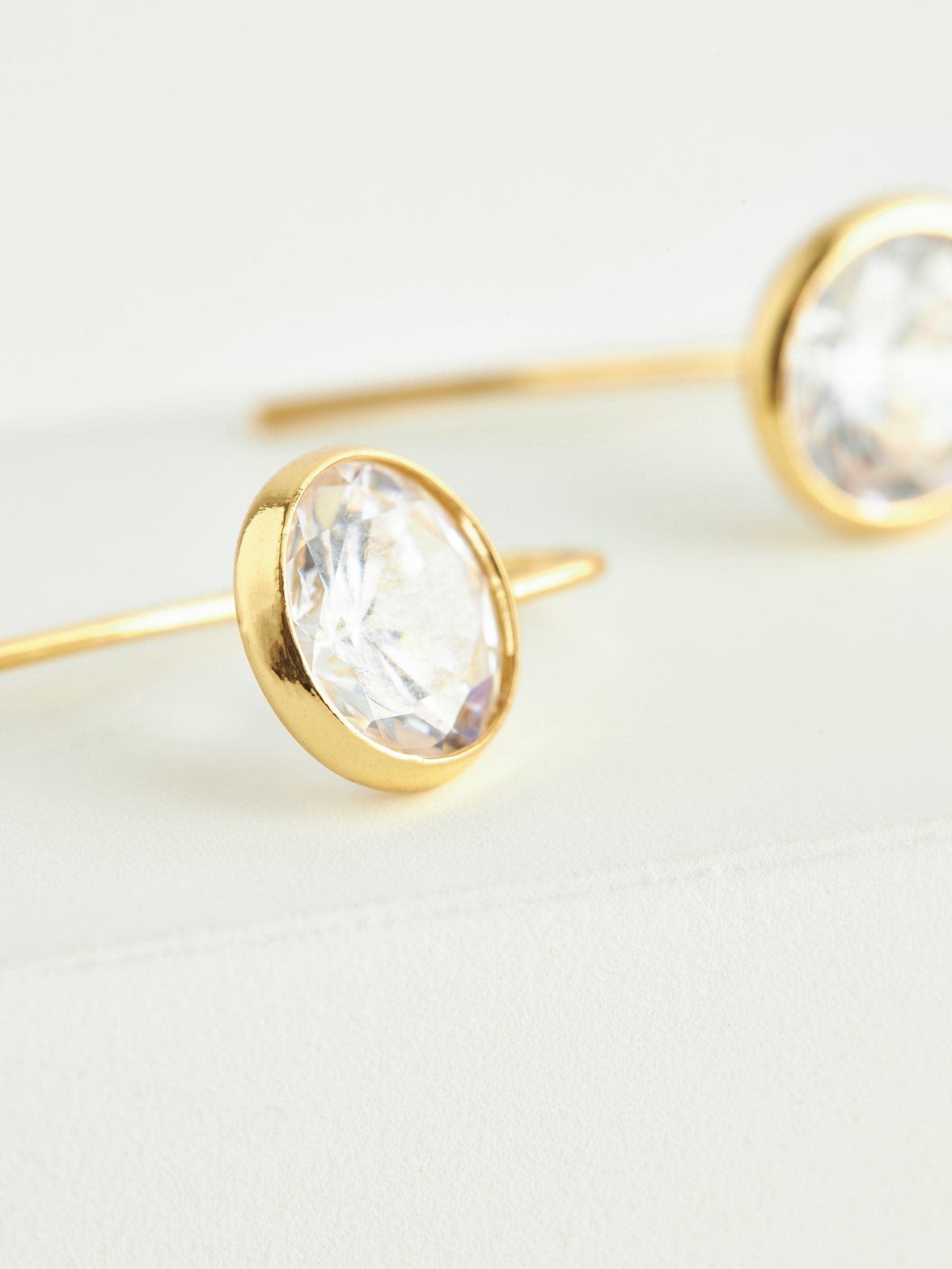 Gold Plated Sparkle Drop Earrings