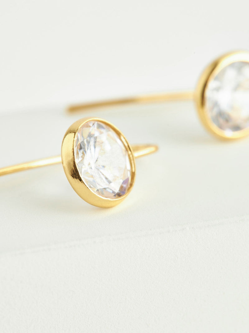 Gold Plated Sparkle Drop Earrings