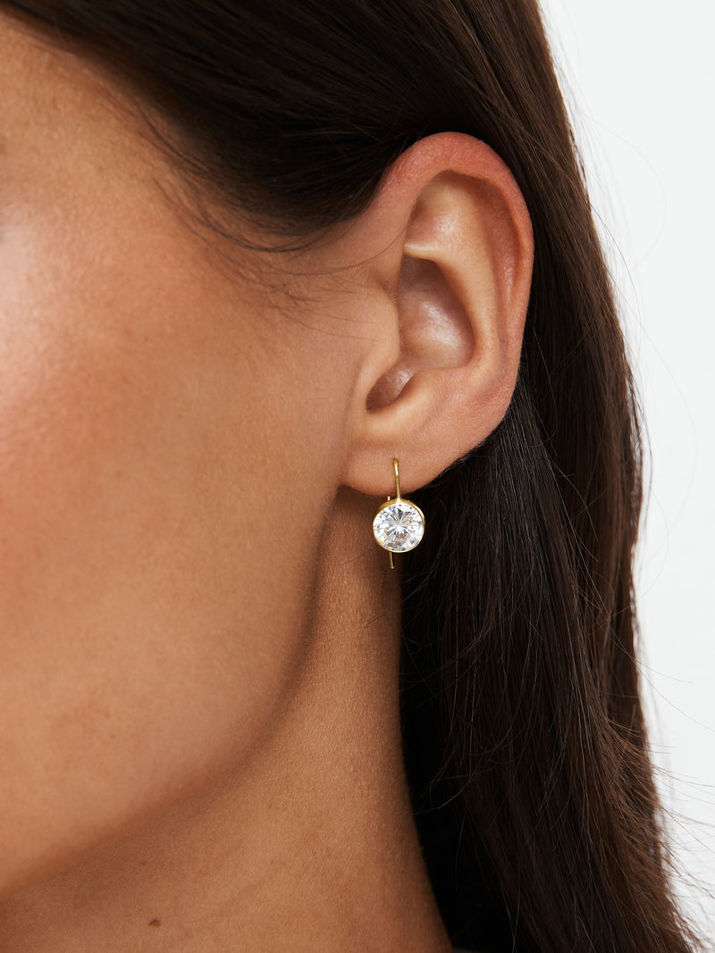 Gold Plated Sparkle Drop Earrings