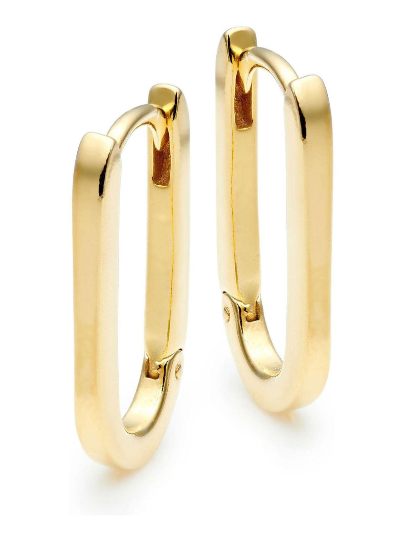 Beaverbrooks rectangular hoop earrings 2mm x 10mm - British product