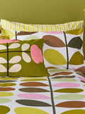 Orla Kiely Green Multi Stem duvet cover and pillowcase set, imported from the UK