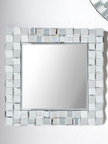Pacific Silver Mirrored Glass Tile Square Wall Mirror