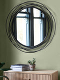 Black wire wall mirror 90cm - British product