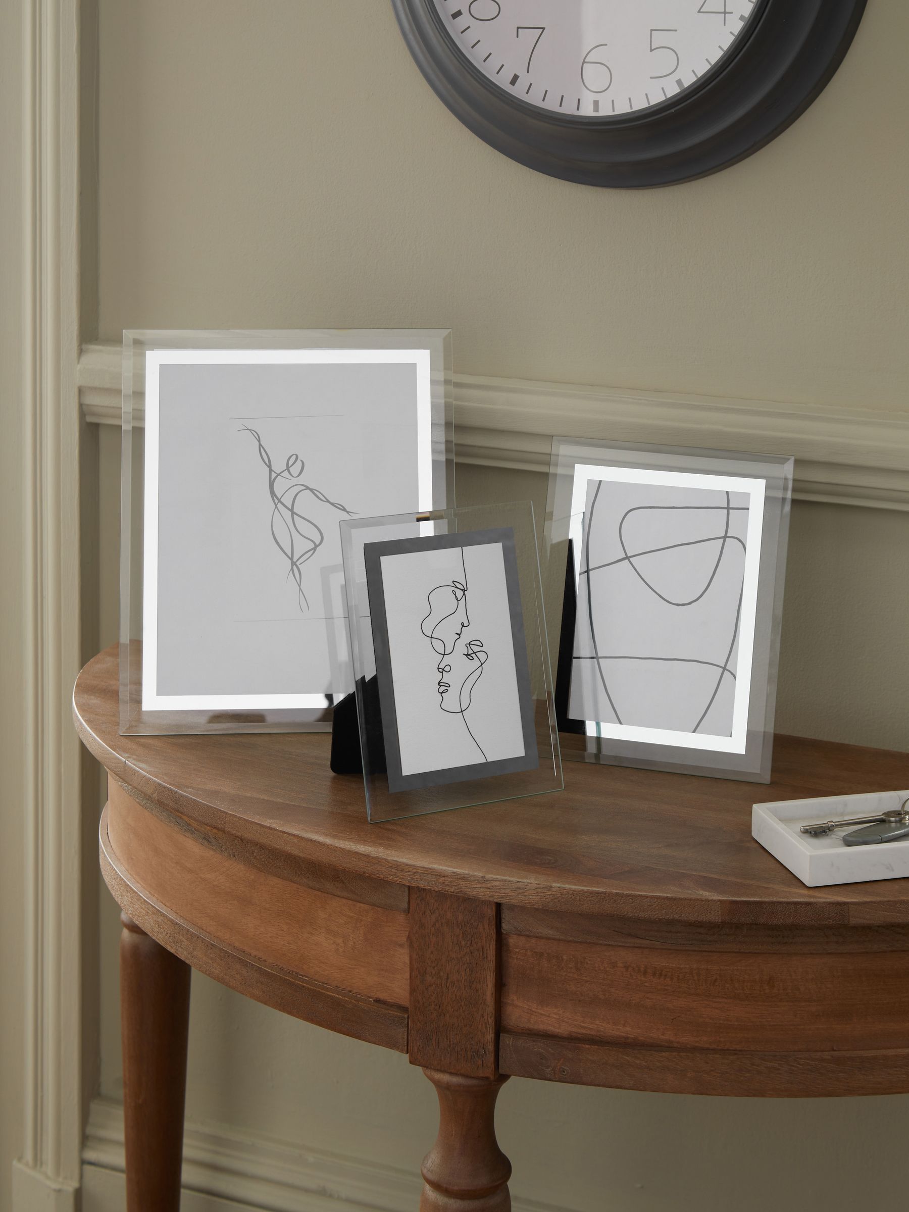 Silver smoke glass photo frame (British brand)