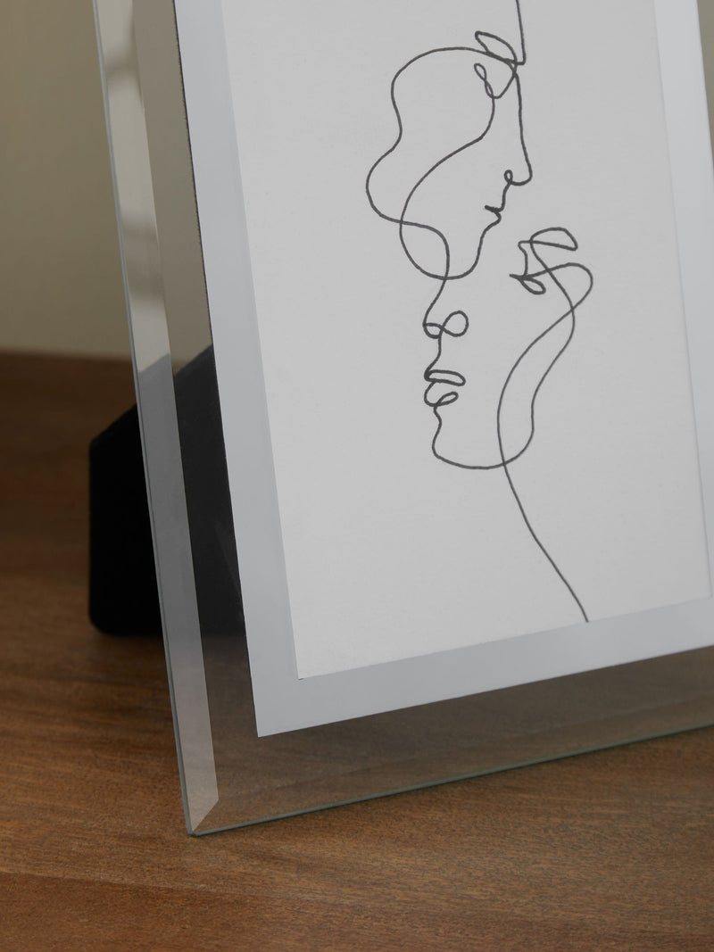Silver smoke glass photo frame (British brand)